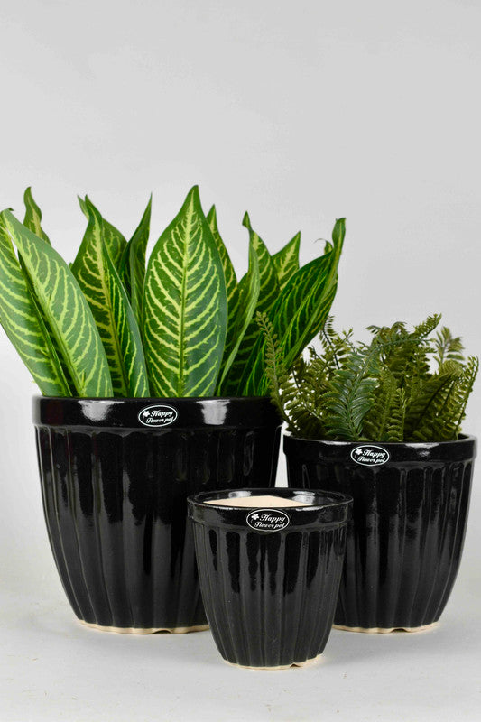 Set of 3 Brown Planters