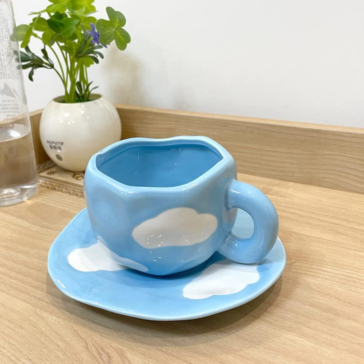 Cloud-Themed Cup & Saucer Set