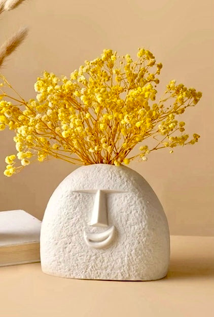 Smiling Face Stone Vase – Unique & Artistic